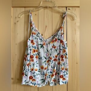 LUSG Floral Camisole Top - White and Orange